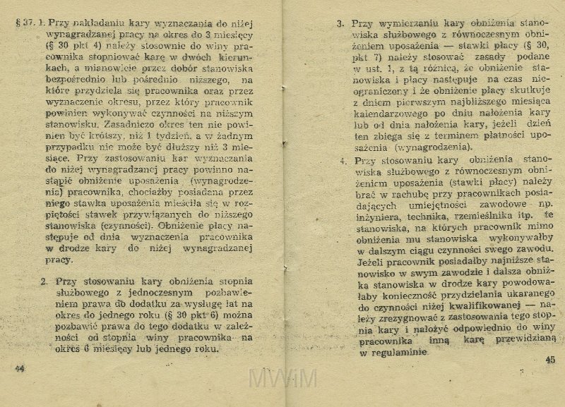 KKE 5517-24.jpg - Dok. „Zarządzenie Ministra Kolei” Nr. 198 z dnia 21 VI 1954 r. o wyróżnianiu pracowników i Regulamin obowiązków pracowników Kolejowych oraz zasad i trybu postępowania dyscyplinarnego, Kraków, 1954 r.